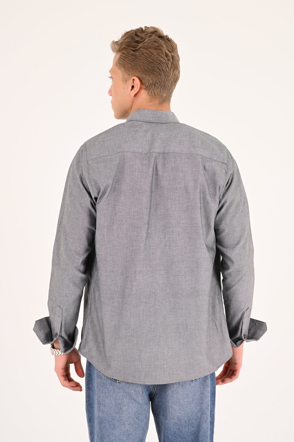Grey Regular Fit Oxford Shirt