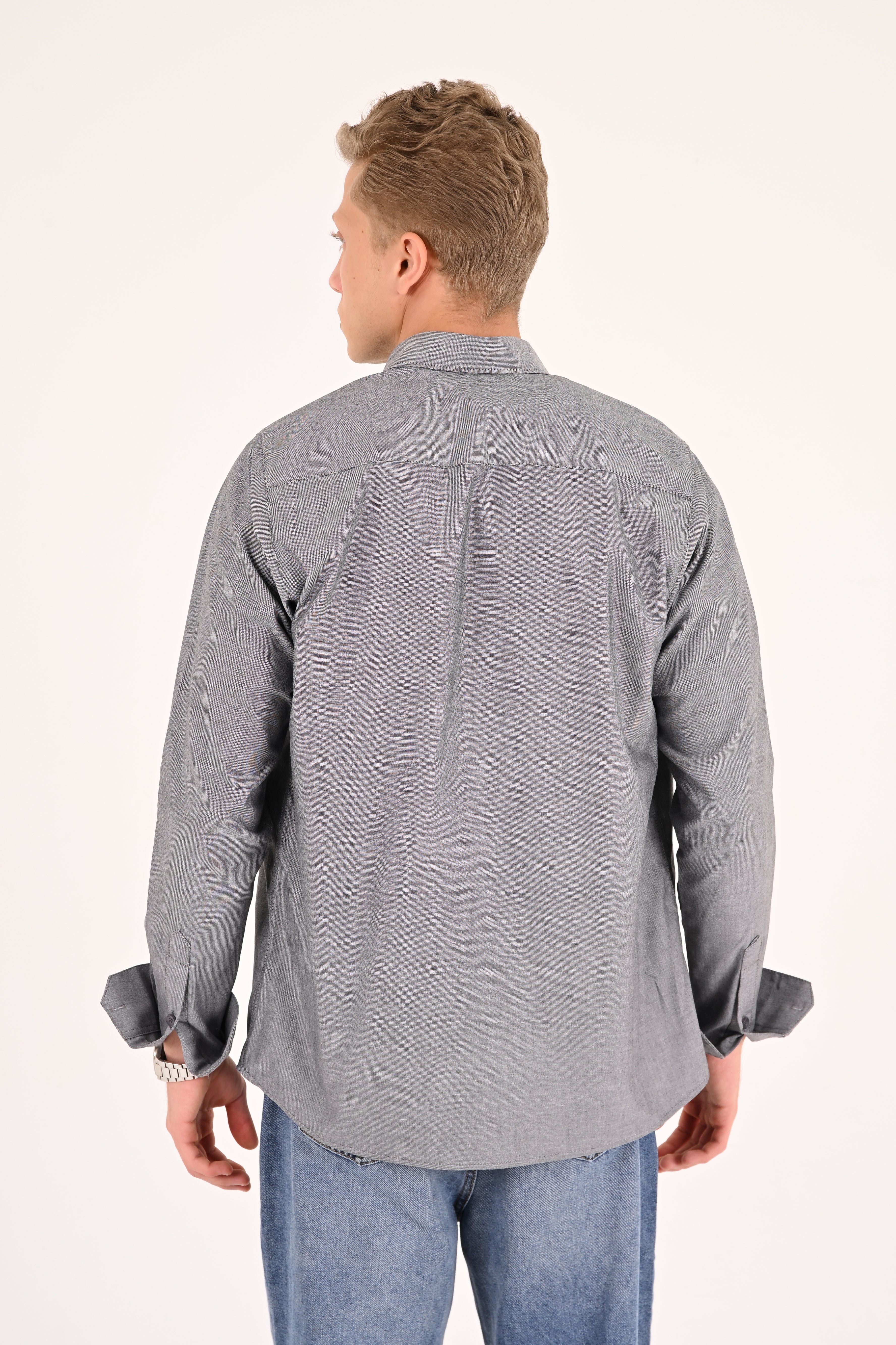 Grey Regular Fit Oxford Shirt