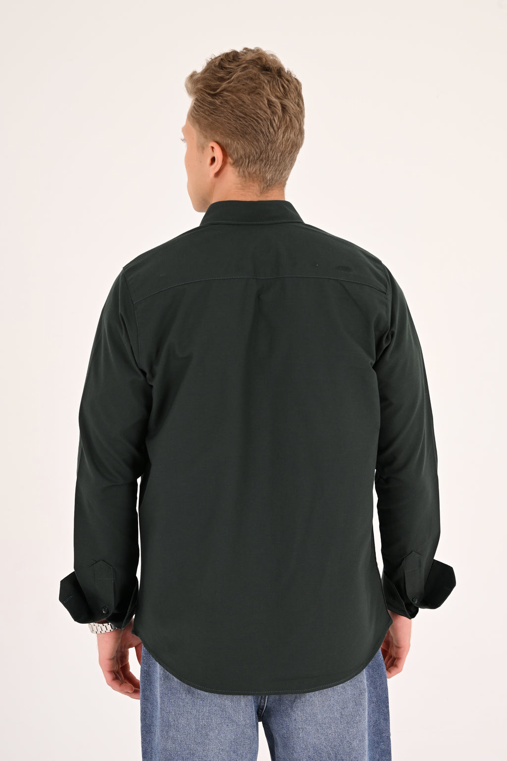 Dark Green Regular Fit Oxford Shirt