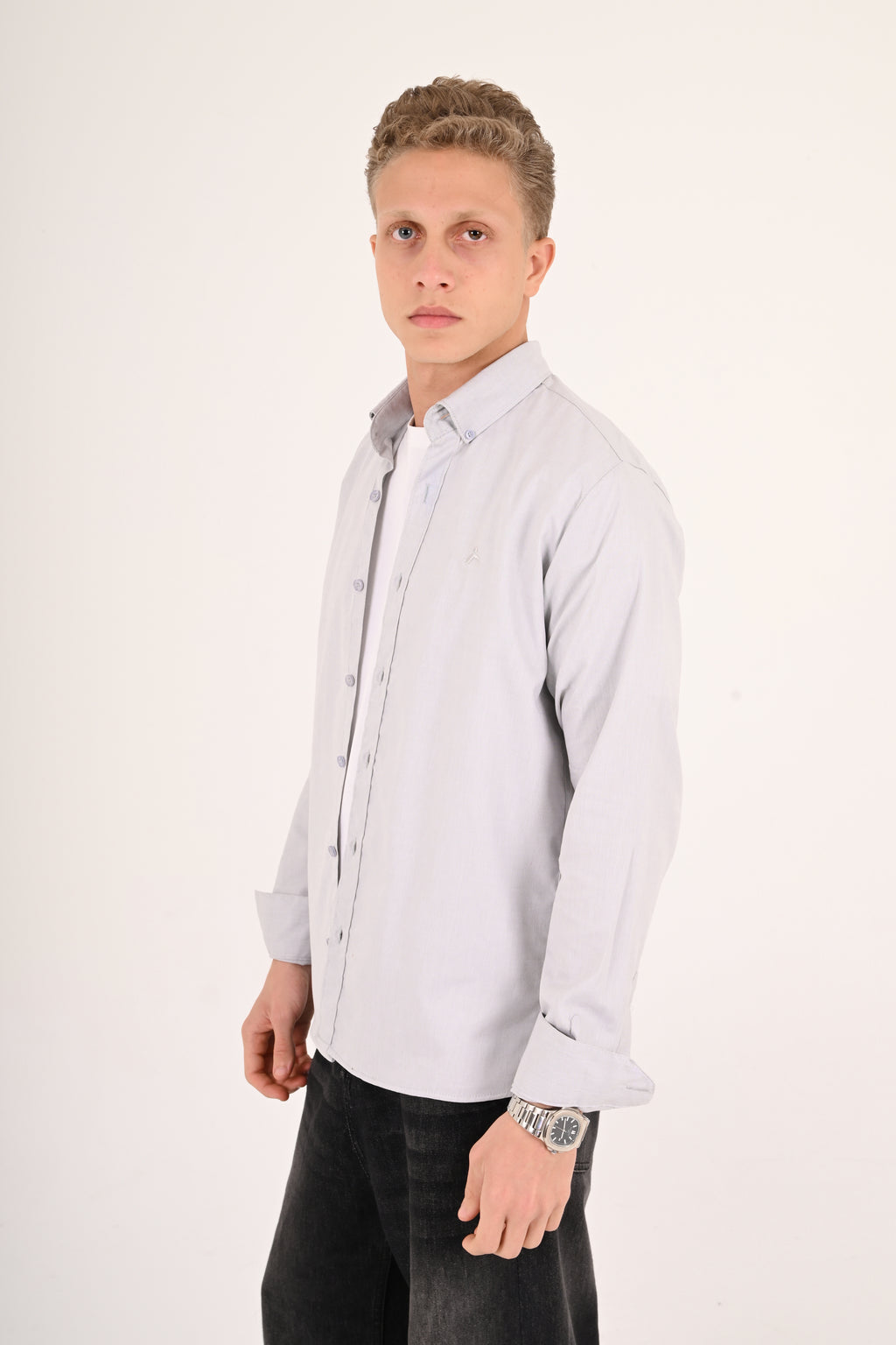 Cloud Grey Regular Fit Oxford Shirt