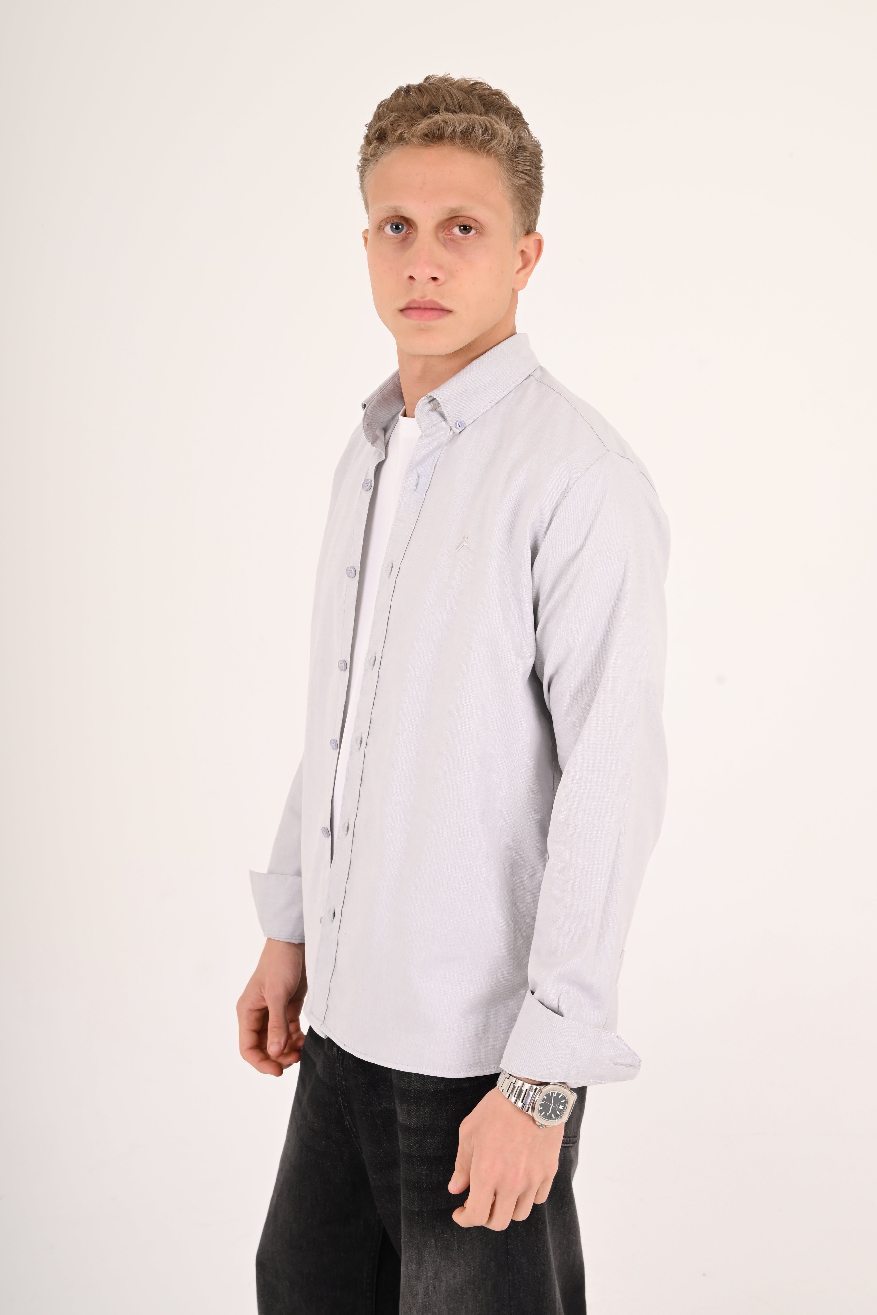 Cloud Grey Regular Fit Oxford Shirt