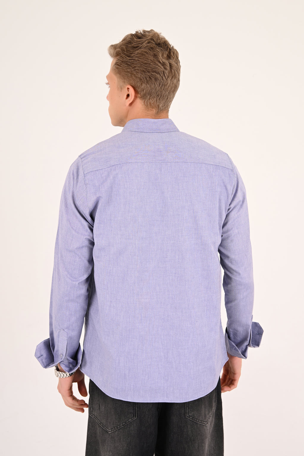 Sky Blue Regular Fit Oxford Shirt