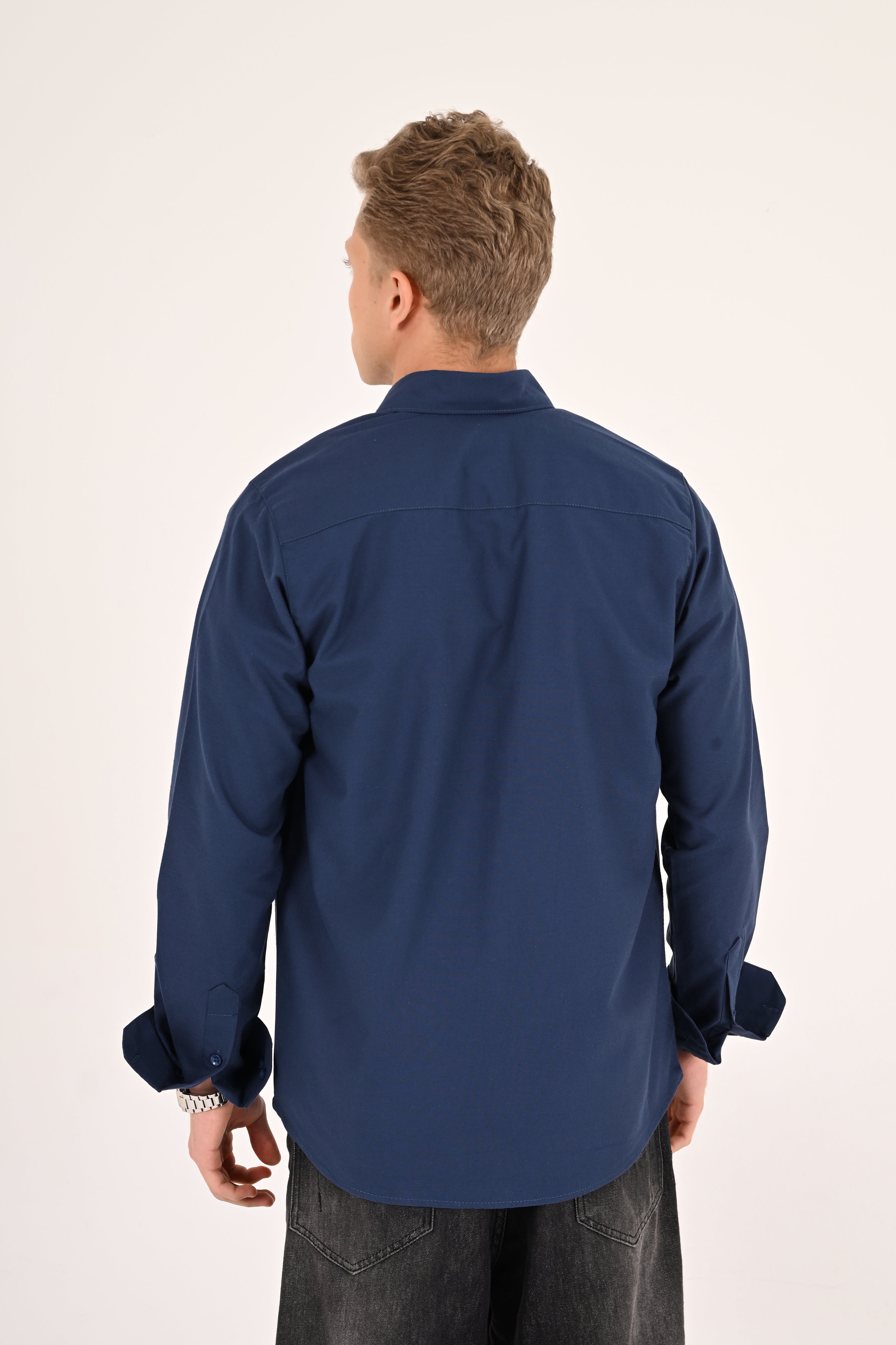 Navy Blue Regular Fit Oxford Shirt
