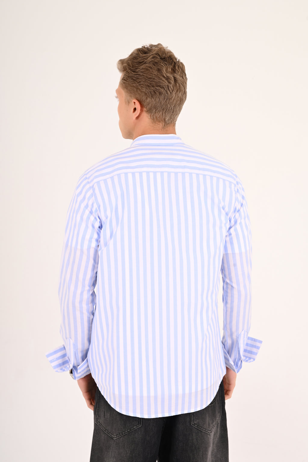 Sky Blue Striped Tommy Regular Fit Shirt