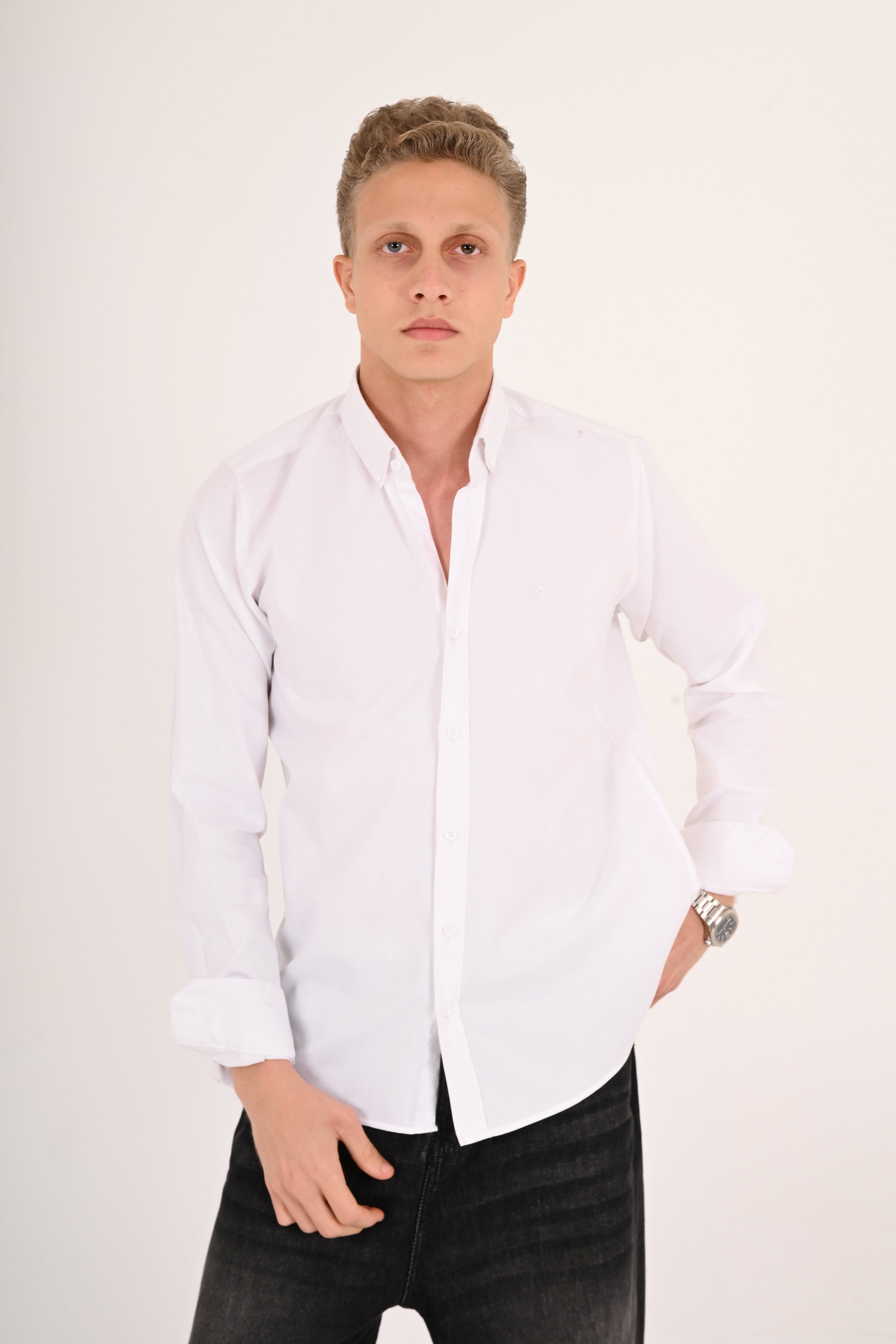 White Regular Fit Oxford Shirt