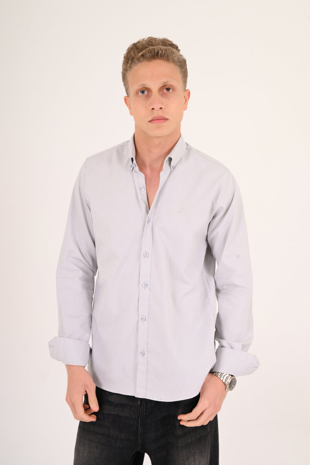 Cloud Grey Regular Fit Oxford Shirt