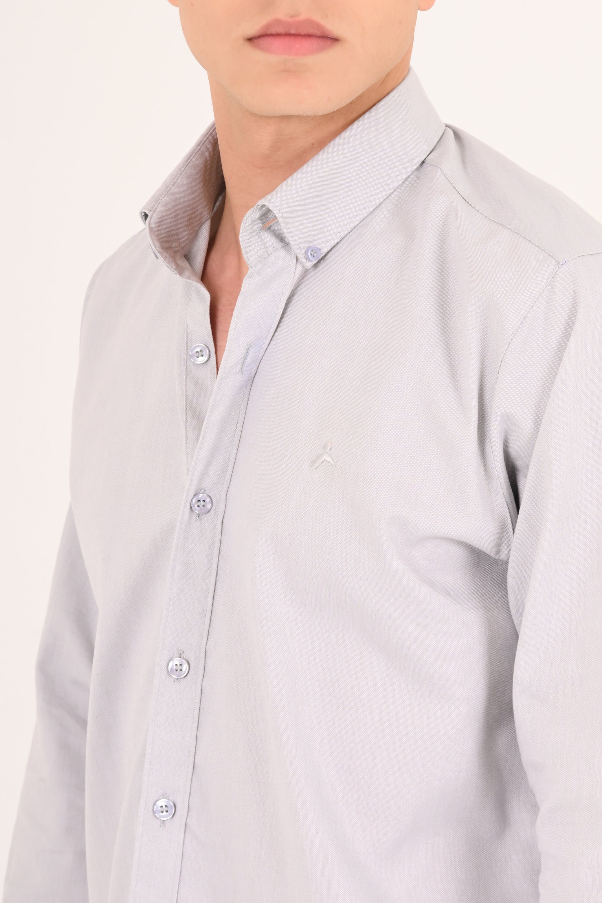 Cloud Grey Regular Fit Oxford Shirt