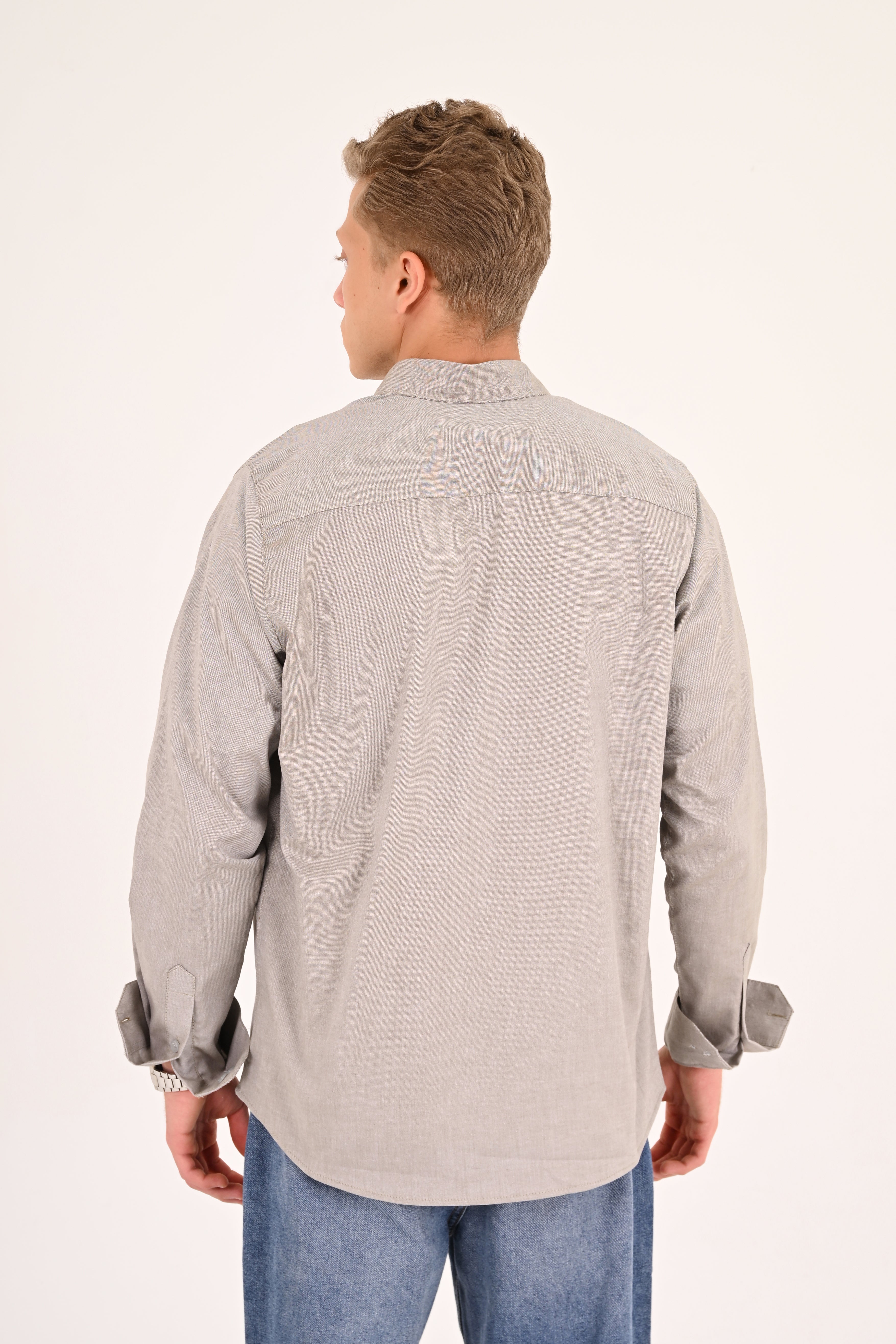 Light Heather Grey Regular Fit Oxford Shirt