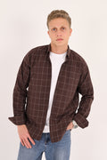 Mocha Windowpane Regular Fit Check Shirt
