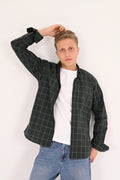 Forest Green Windowpane Regular Fit Check Shirt