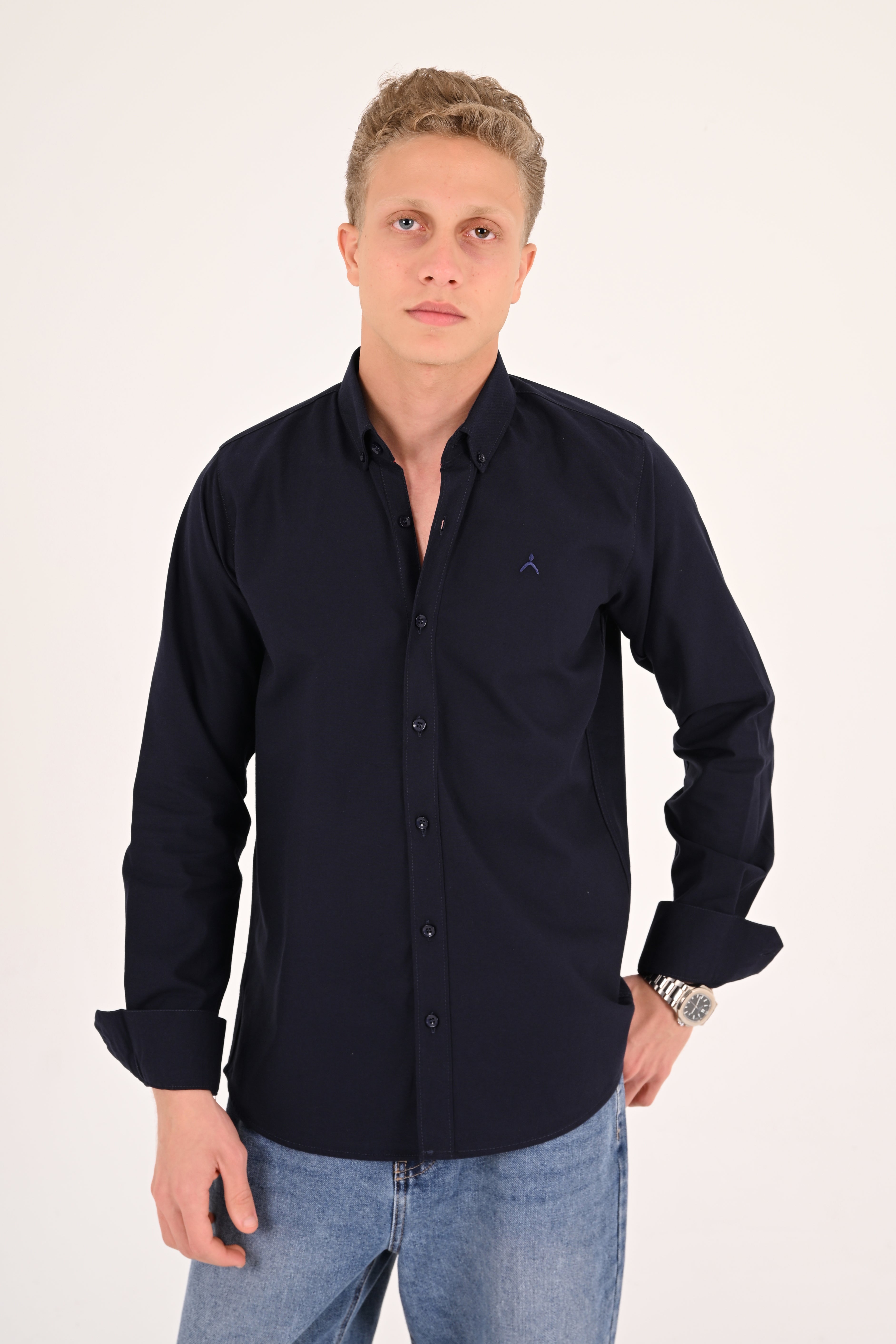 Navy Regular Fit Oxford Shirt
