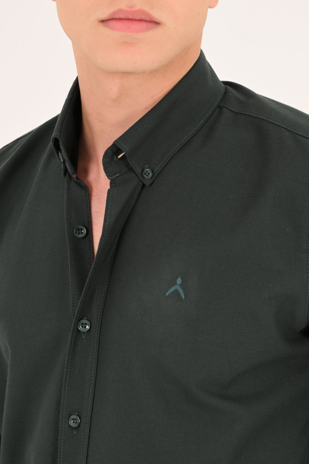 Dark Green Regular Fit Oxford Shirt
