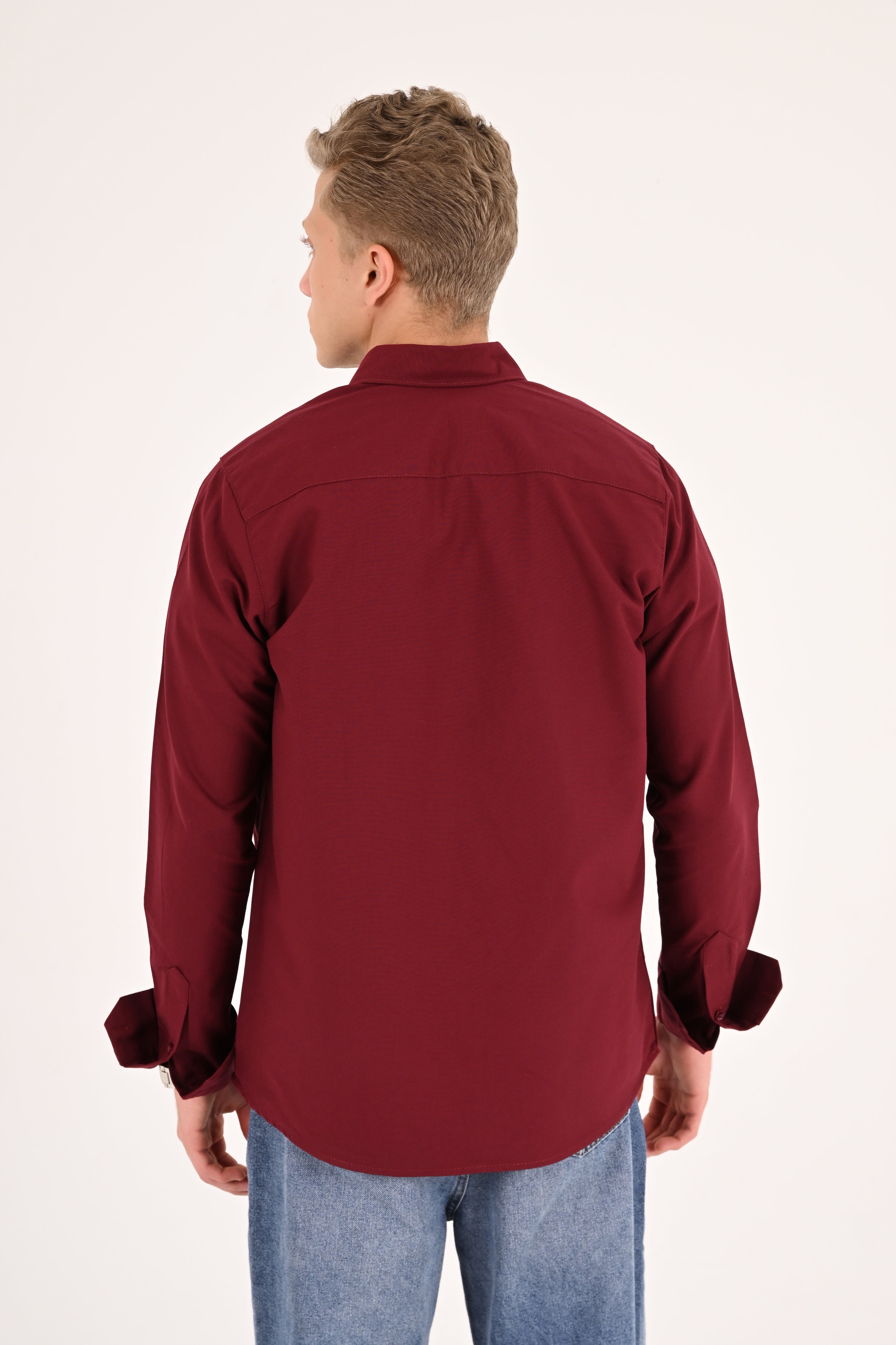 Burgundy Regular Fit Oxford Shirt