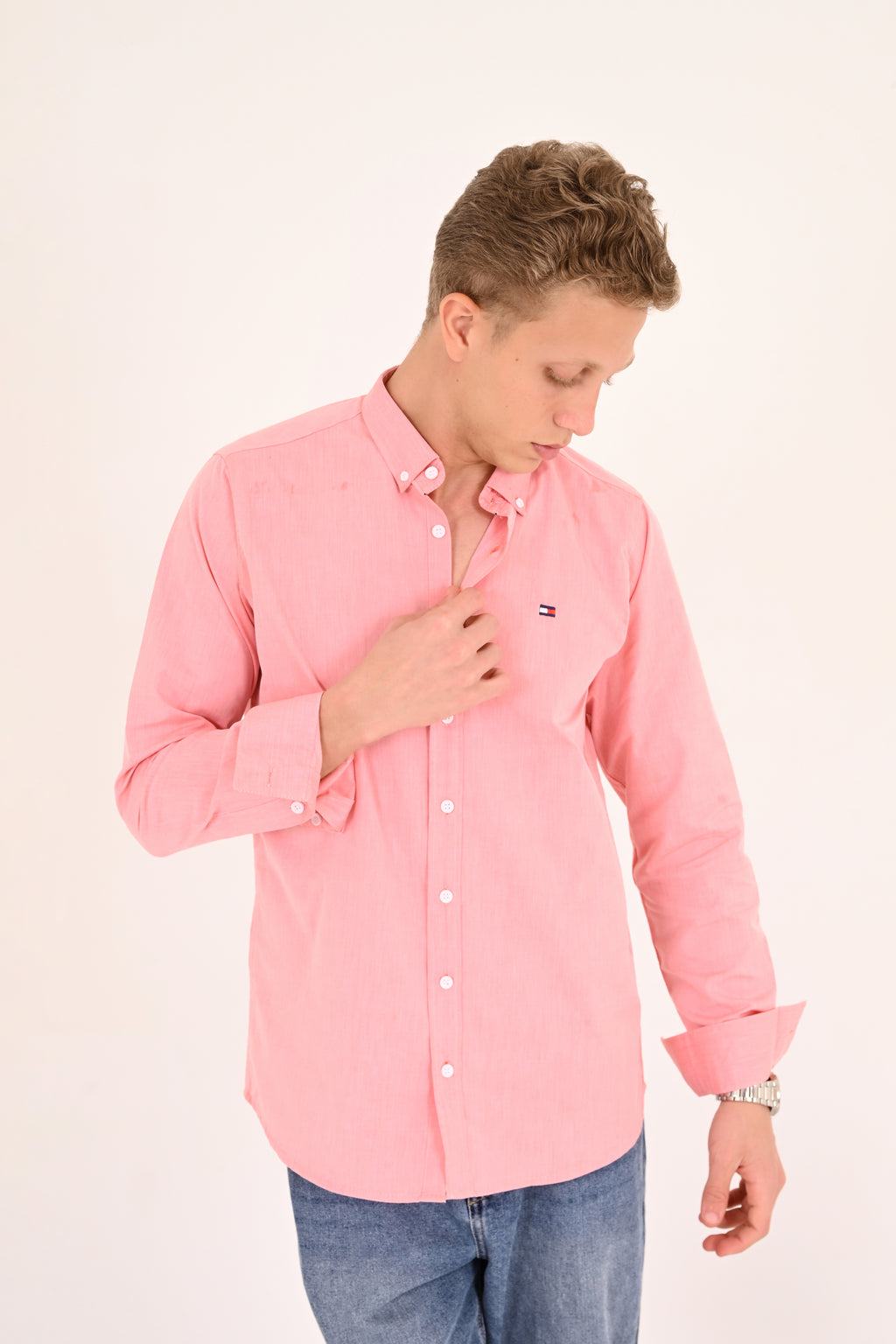 Blush Pink Tommy Twill Regular Fit Shirt