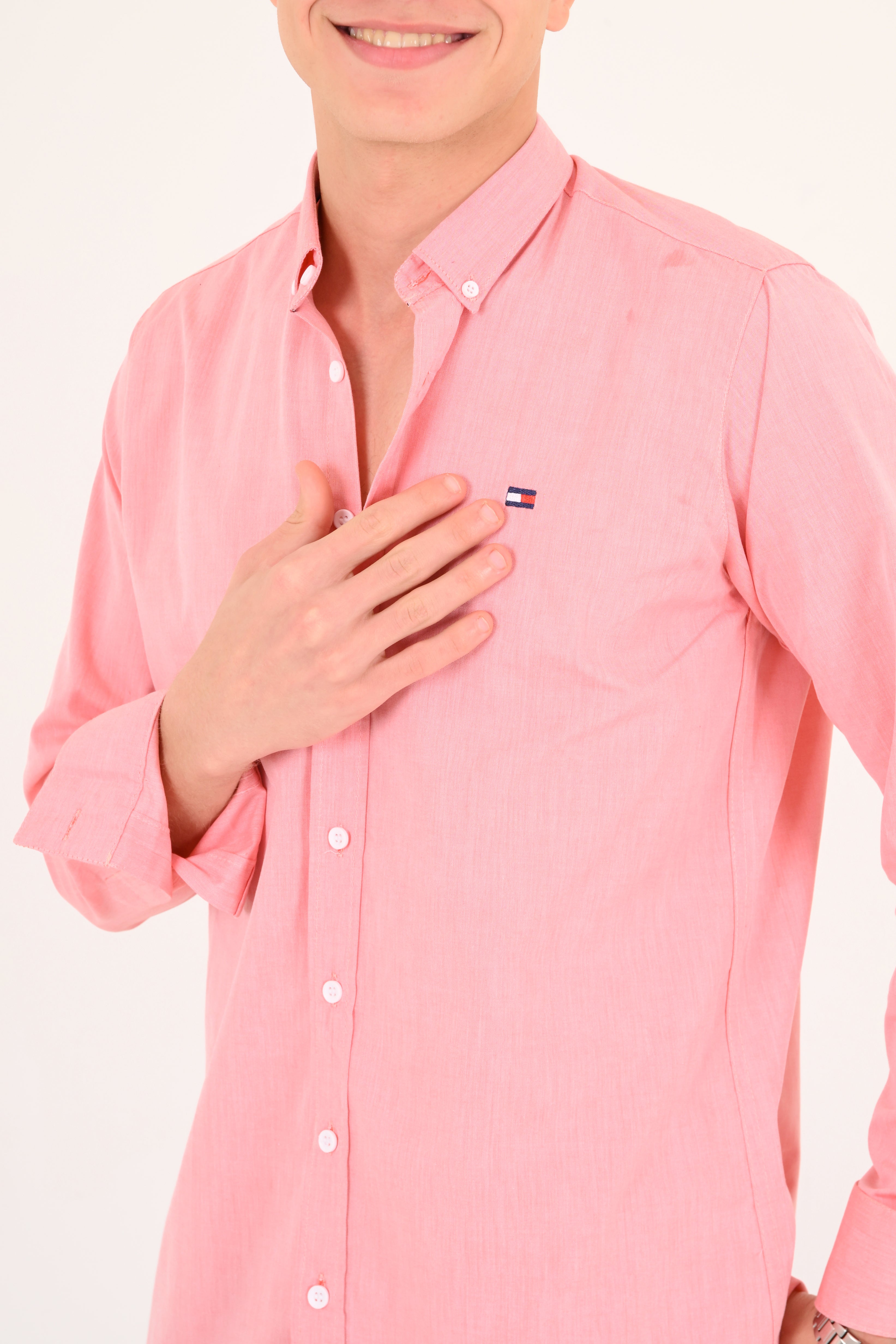 Blush Pink Tommy Twill Regular Fit Shirt