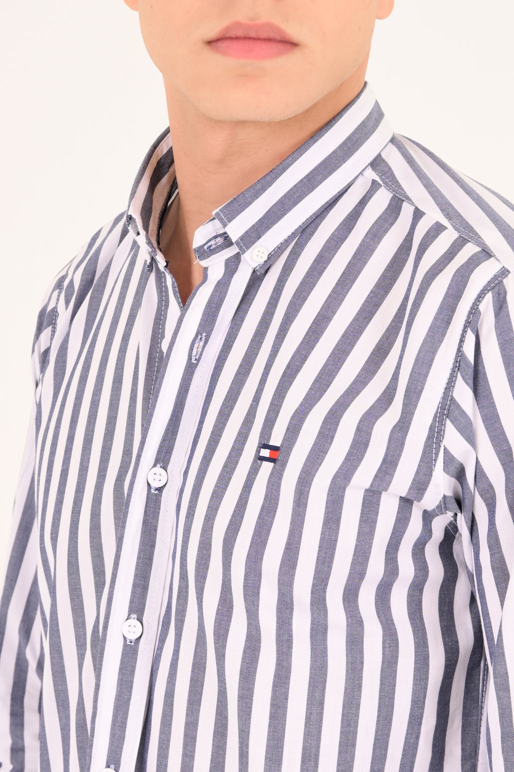 Charcoal Striped Tommy Regular Fit Shirt