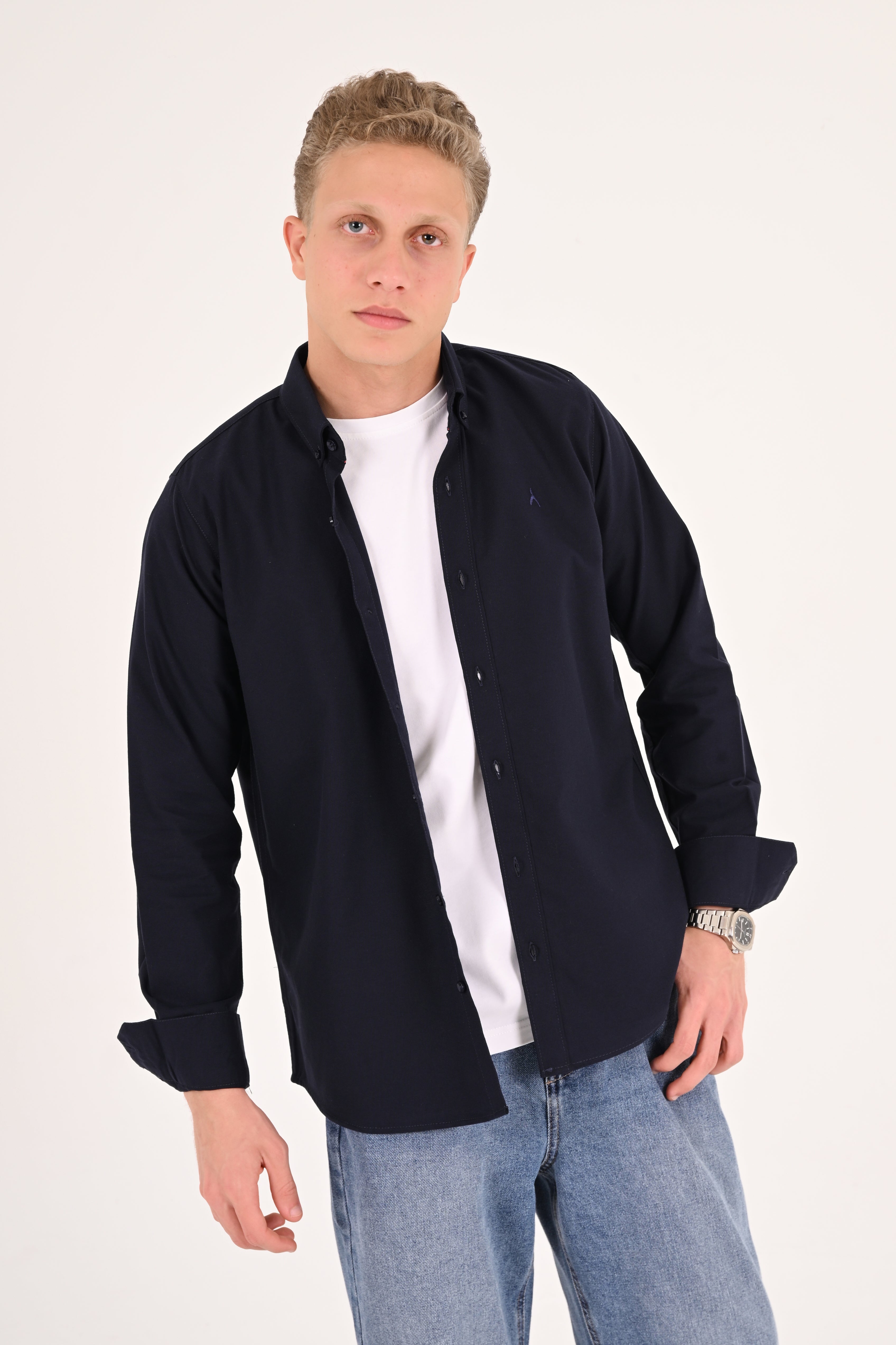 Navy Regular Fit Oxford Shirt