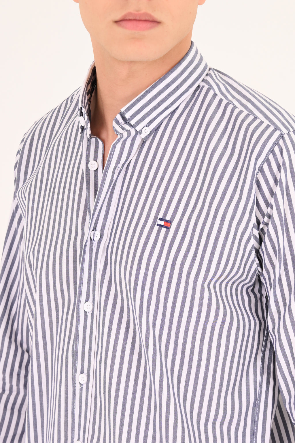 Midnight Navy Striped Tommy Regular Fit Shirt