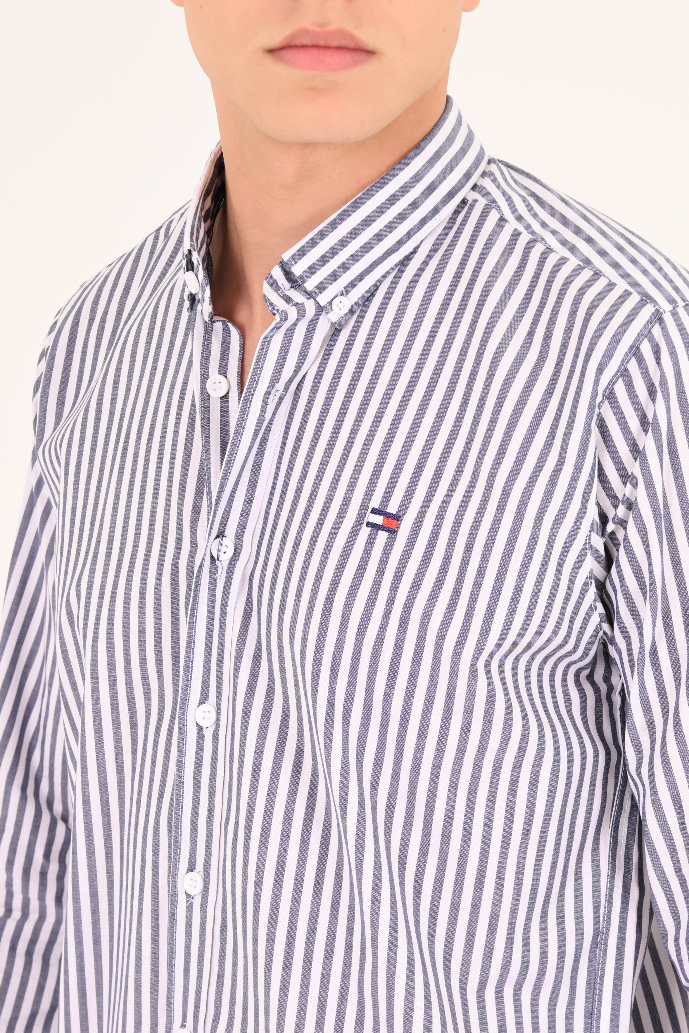 Midnight Navy Striped Tommy Regular Fit Shirt