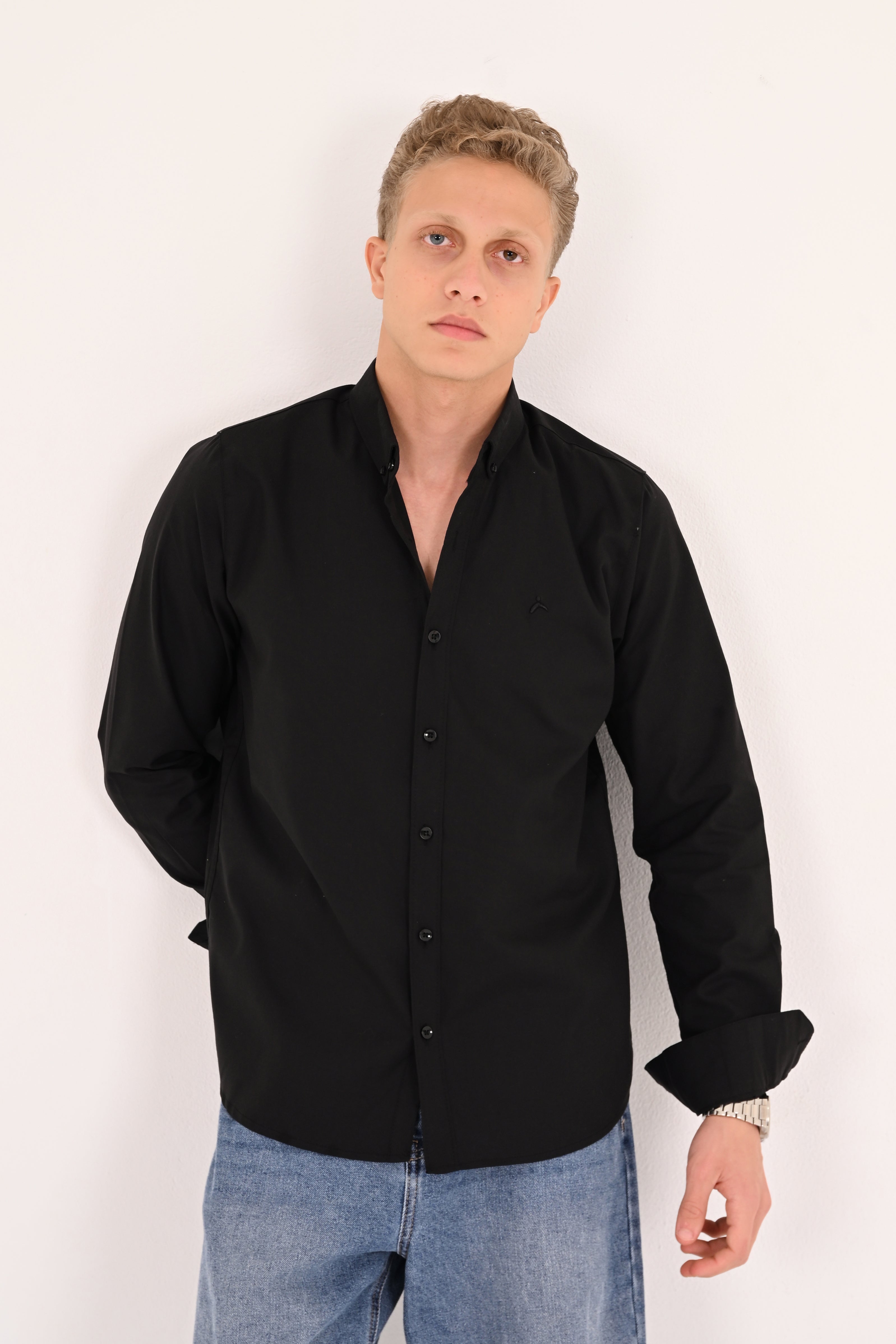 Midnight Black Regular Fit Oxford Shirt