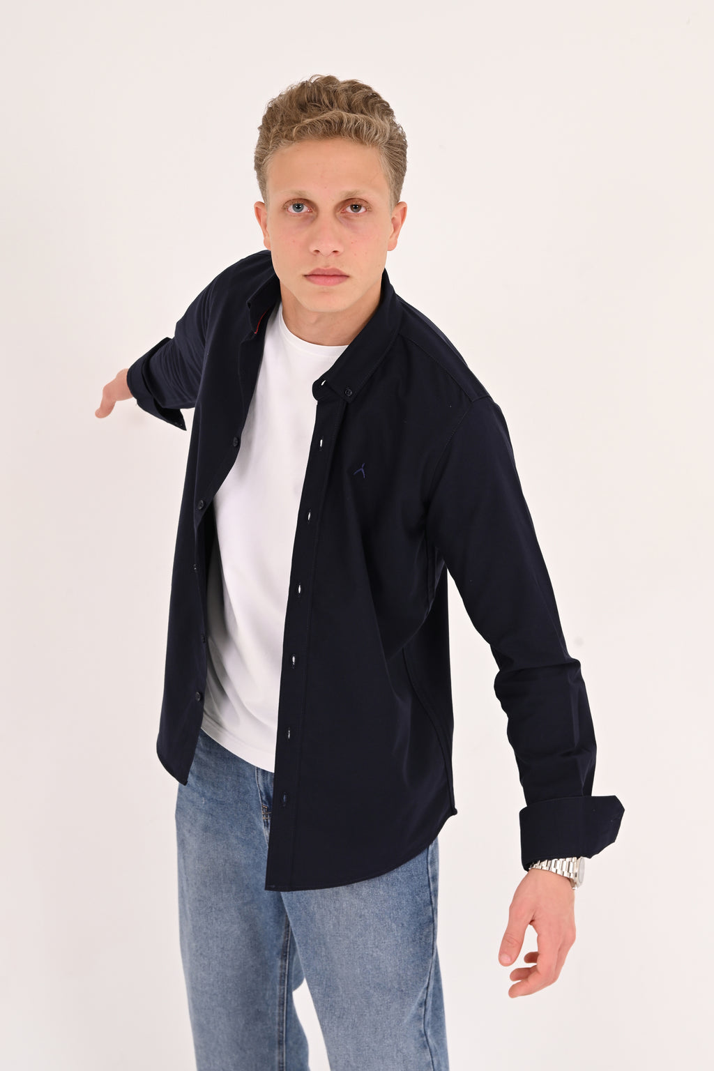 Navy Regular Fit Oxford Shirt