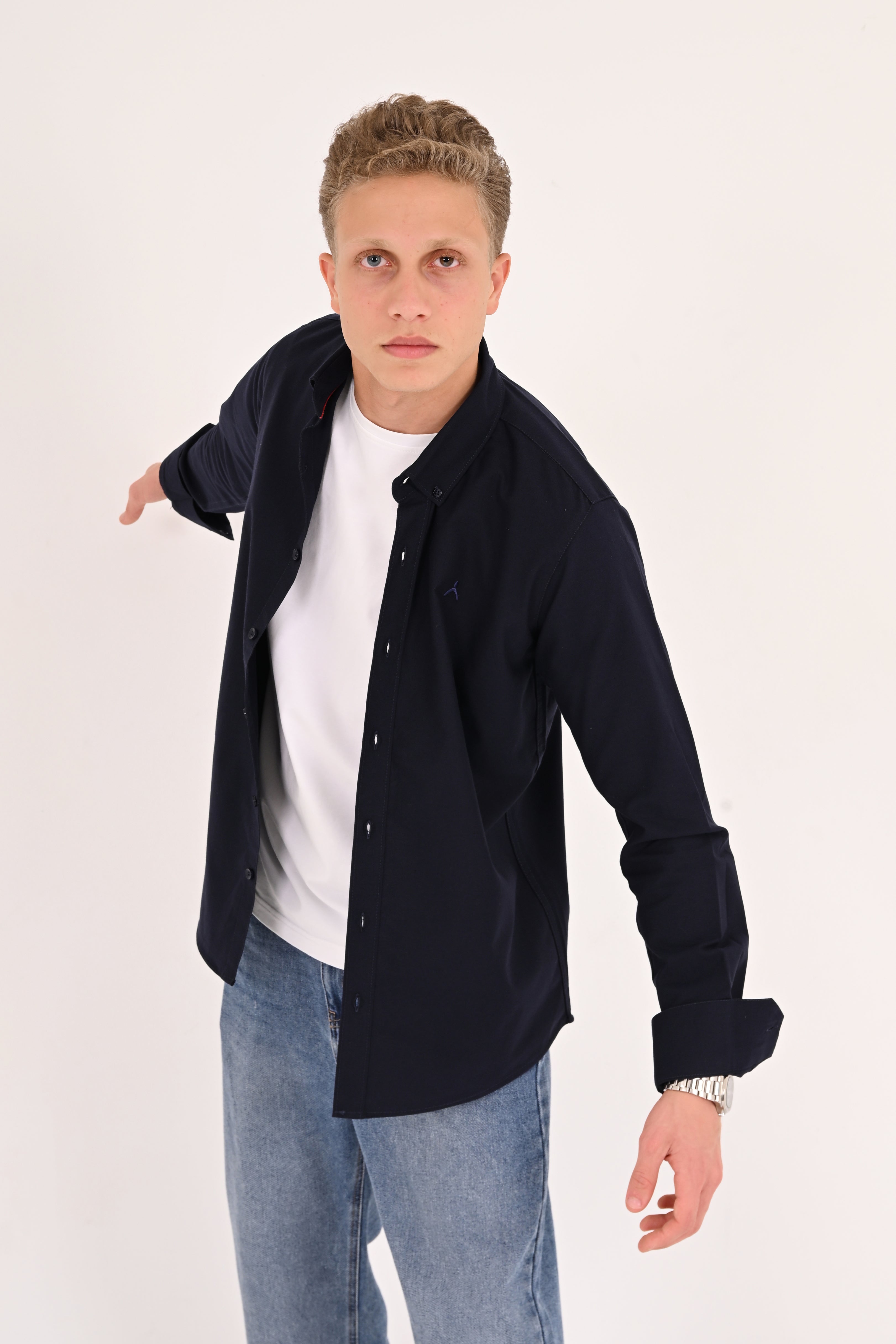Navy Regular Fit Oxford Shirt