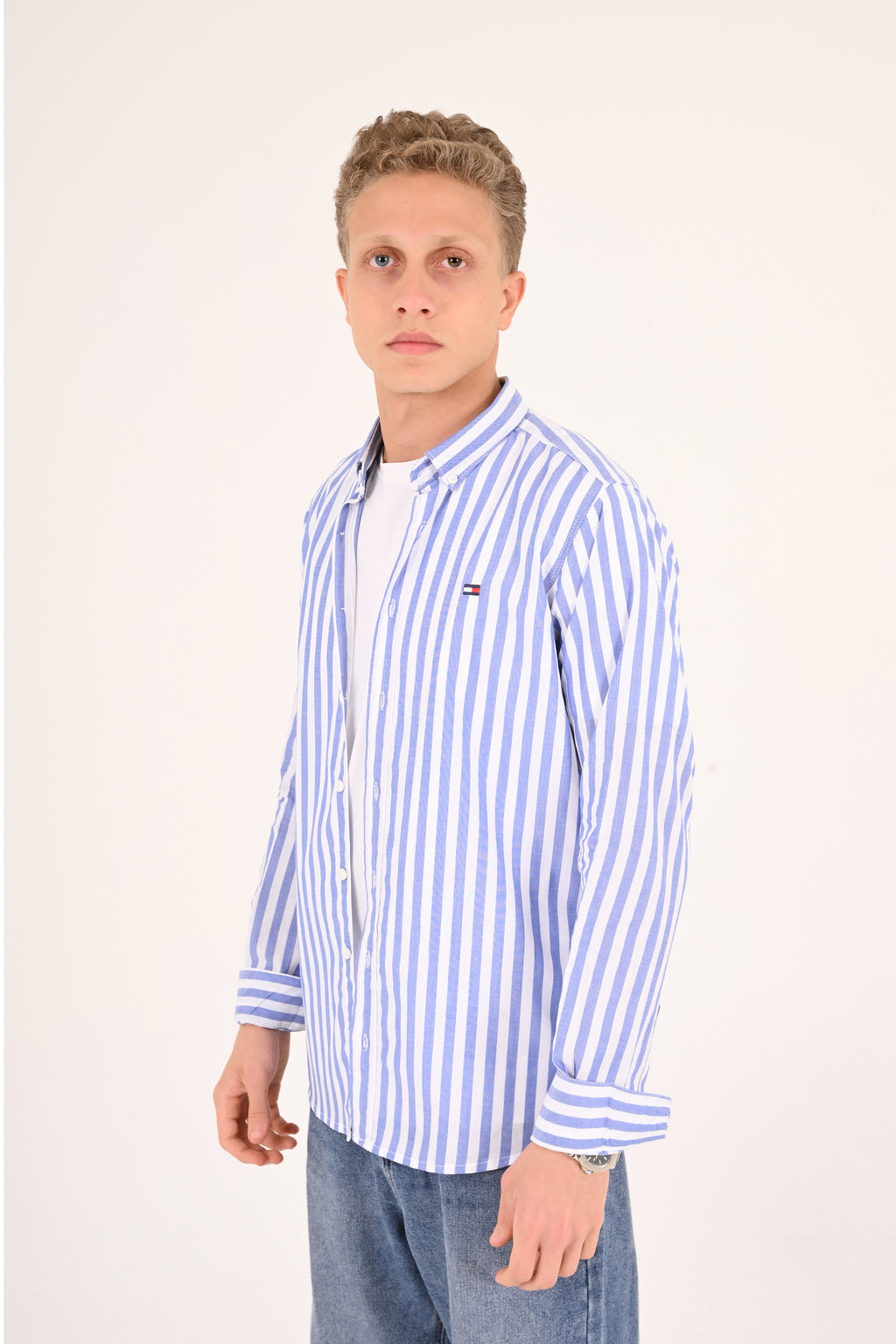 Classic Blue Striped Tommy Regular Fit Shirt