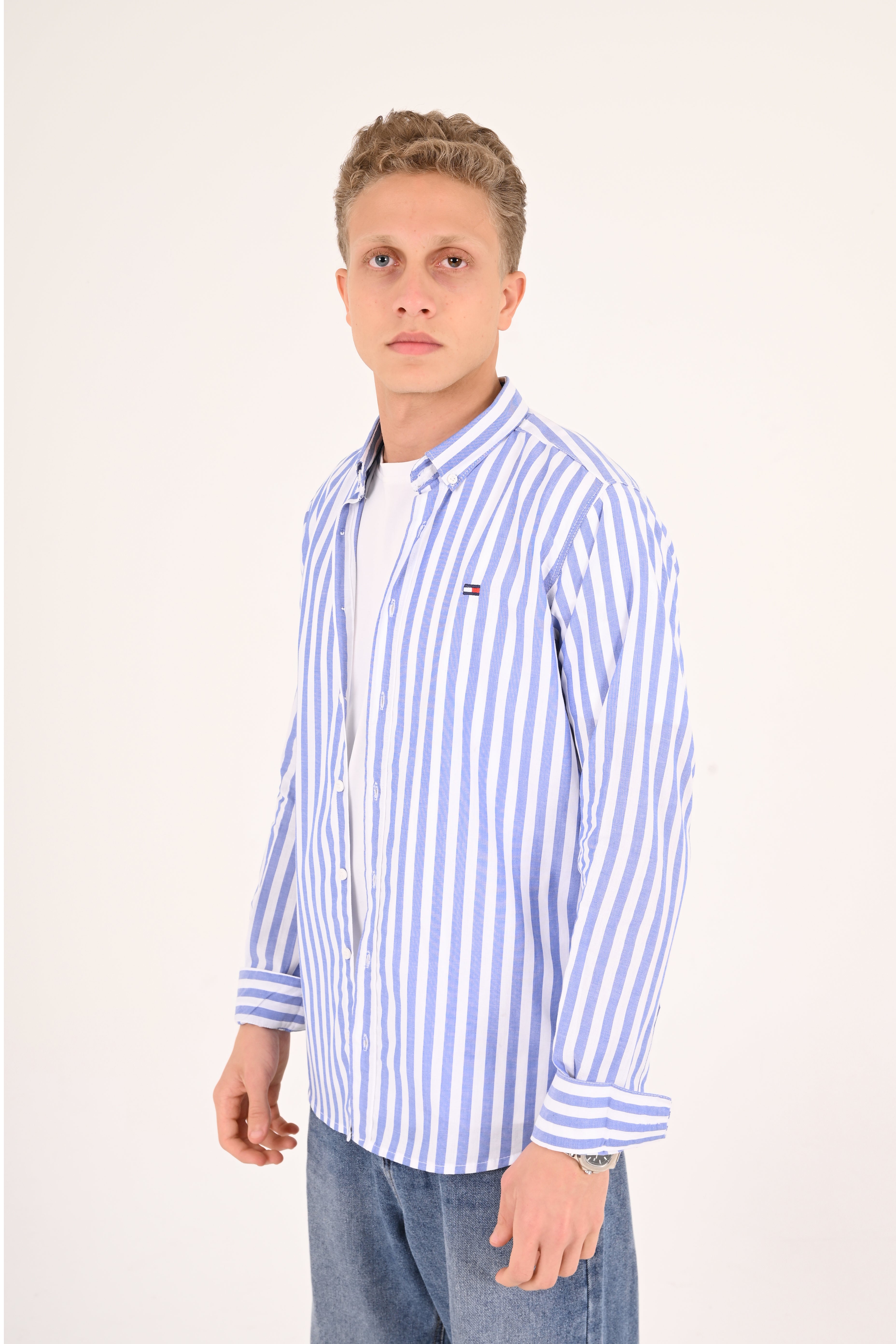Classic Blue Striped Tommy Regular Fit Shirt