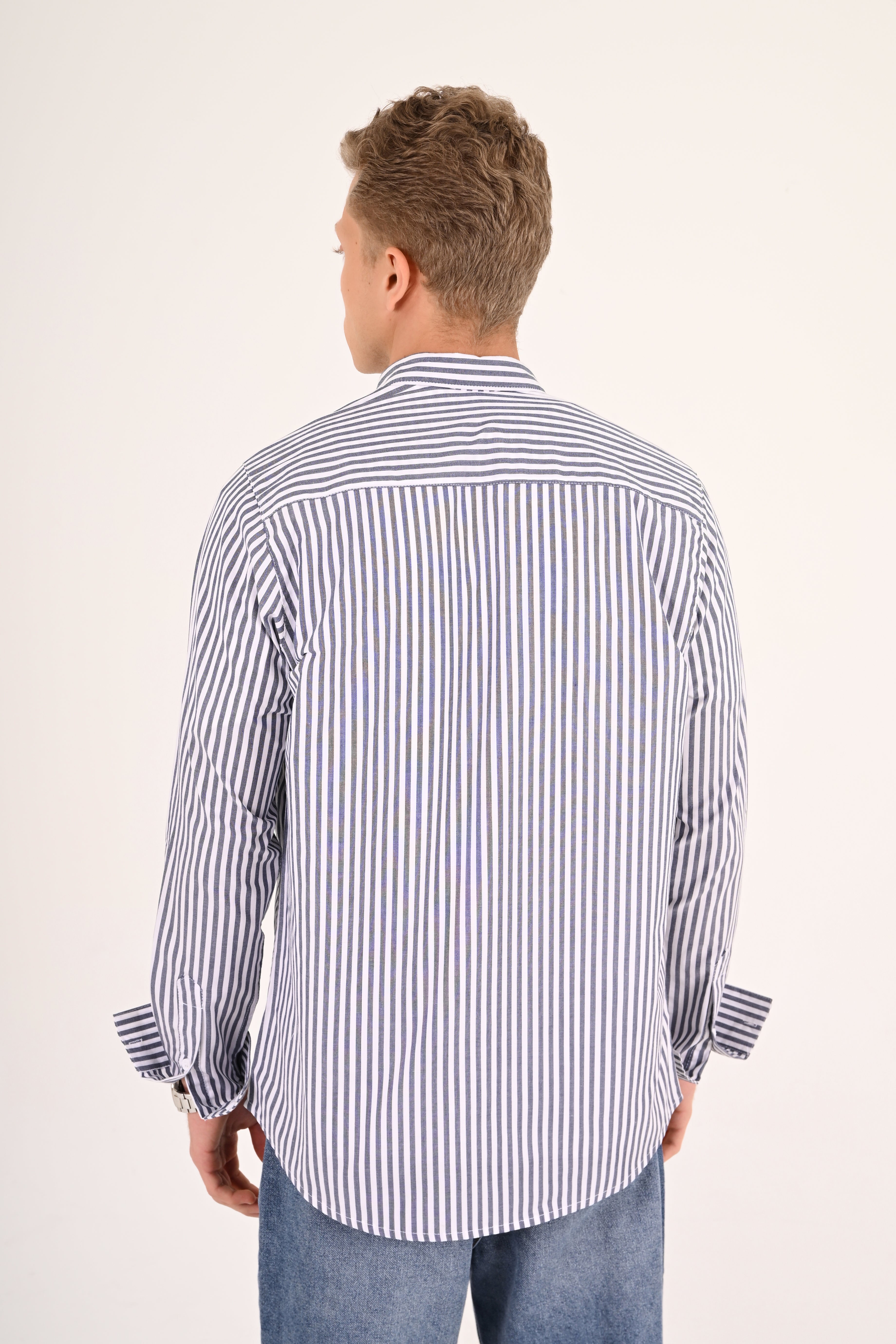 Midnight Navy Striped Tommy Regular Fit Shirt